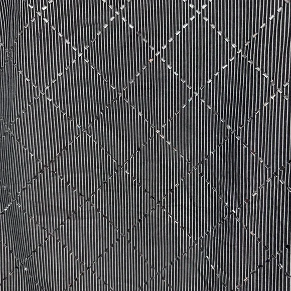 JODIFL Black / White Stripe Ruffled Sleeveless Blouse with sparkle design - Picture 5 of 16